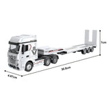 HUINA 1/64 Remote Control Tractor Truck 9900 W/ 3Axle Plastic Semi Flatbed Trailer Lights Sound Effect Manual Support Legs