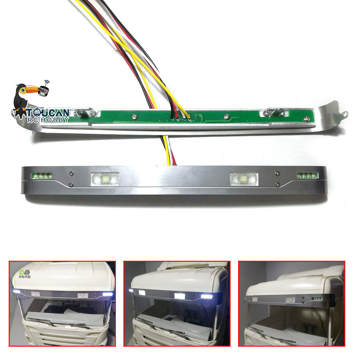 TOUCAN RC HOBBY Sun Visor Lamp LED Light for 1/14 RC Tractor Radio Controlled Truck Car Hobby Model Spare Parts 620 730 470 Spare Parts