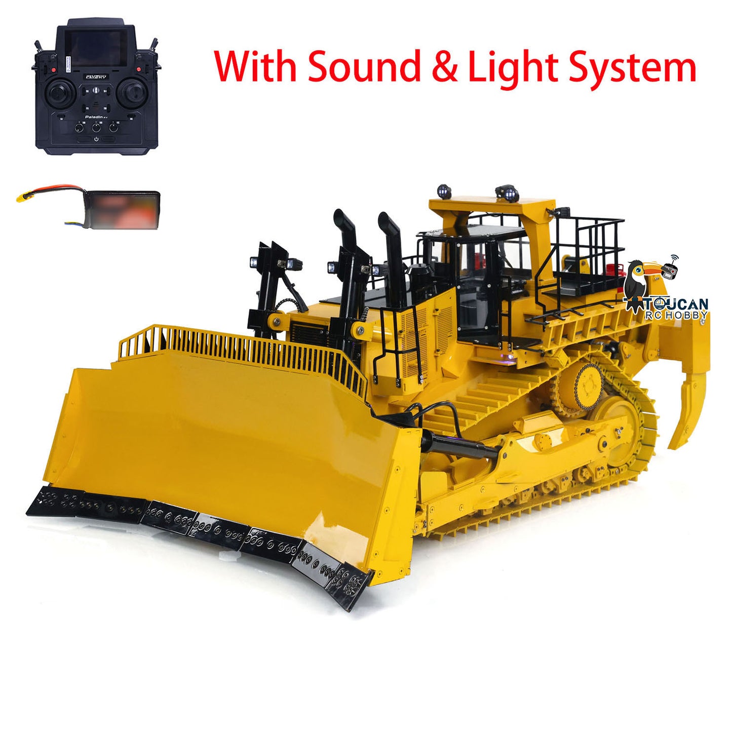 BSM-1-14-BA 1/14 Scale Heavy Duty Metal Hydraulic Bulldozer Complete Set w/PL18EV & Smoking Unit