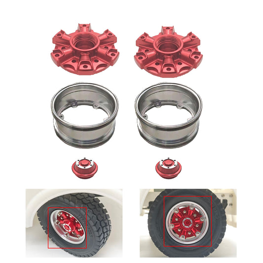 CNC Aluminum Spoke Front Rear Wheel Hub for 1/14 RC Tractor Truck 56379 56366 56344 56356 Model Lorry Upgrade Part