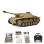 2.4G Henglong 1/16 7.0 Plastic German Stug III 3868 RTR RC Tank BB IR Steel Gearbox 1800MAH Battery Sound Lights Smoke Special Spray Painting Model