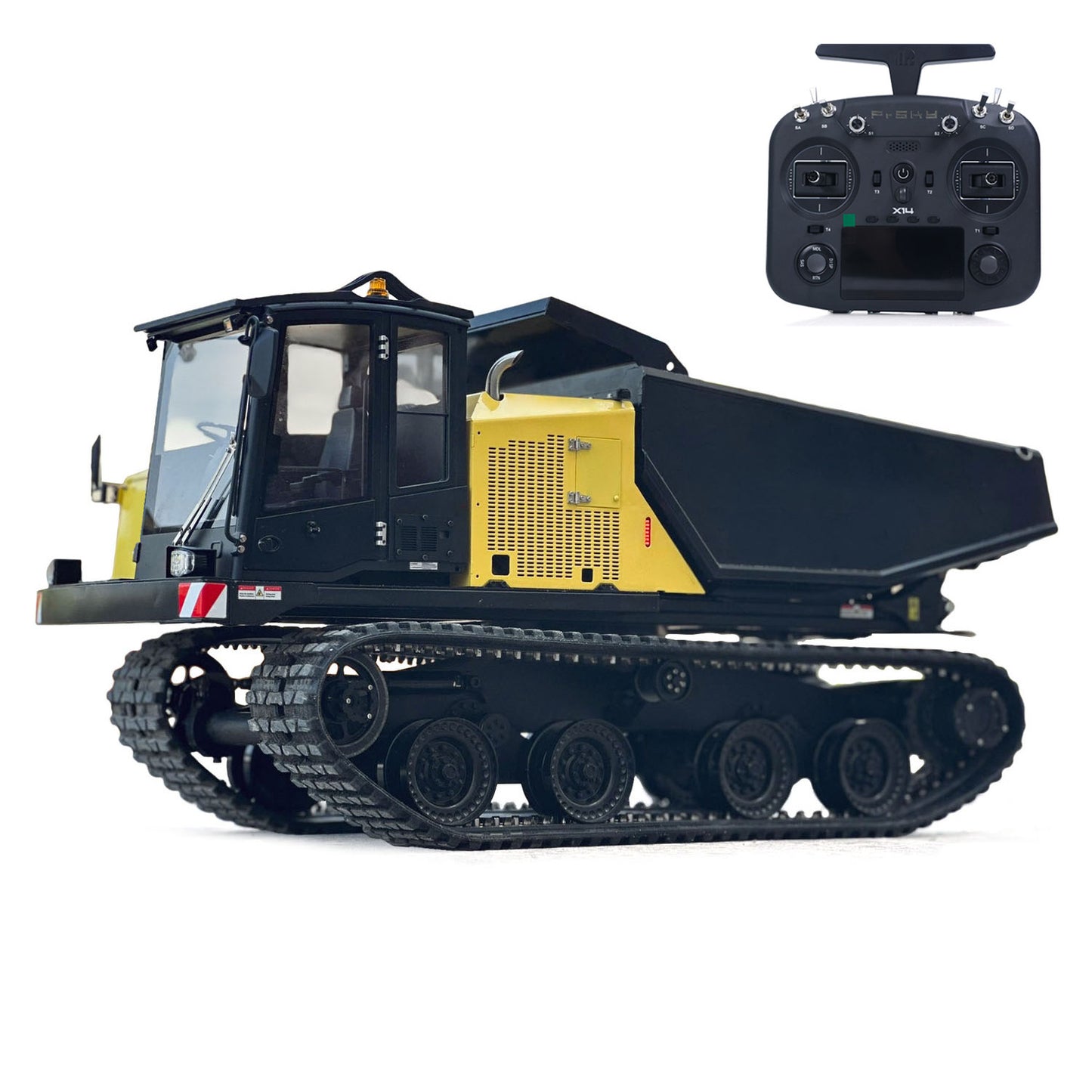Super Frog T14R Panther 1/14 RC Hydraulischer Raupen-Muldenkipper Fernbedienung Metallkettenkipper Baufahrzeuge Frsky X14