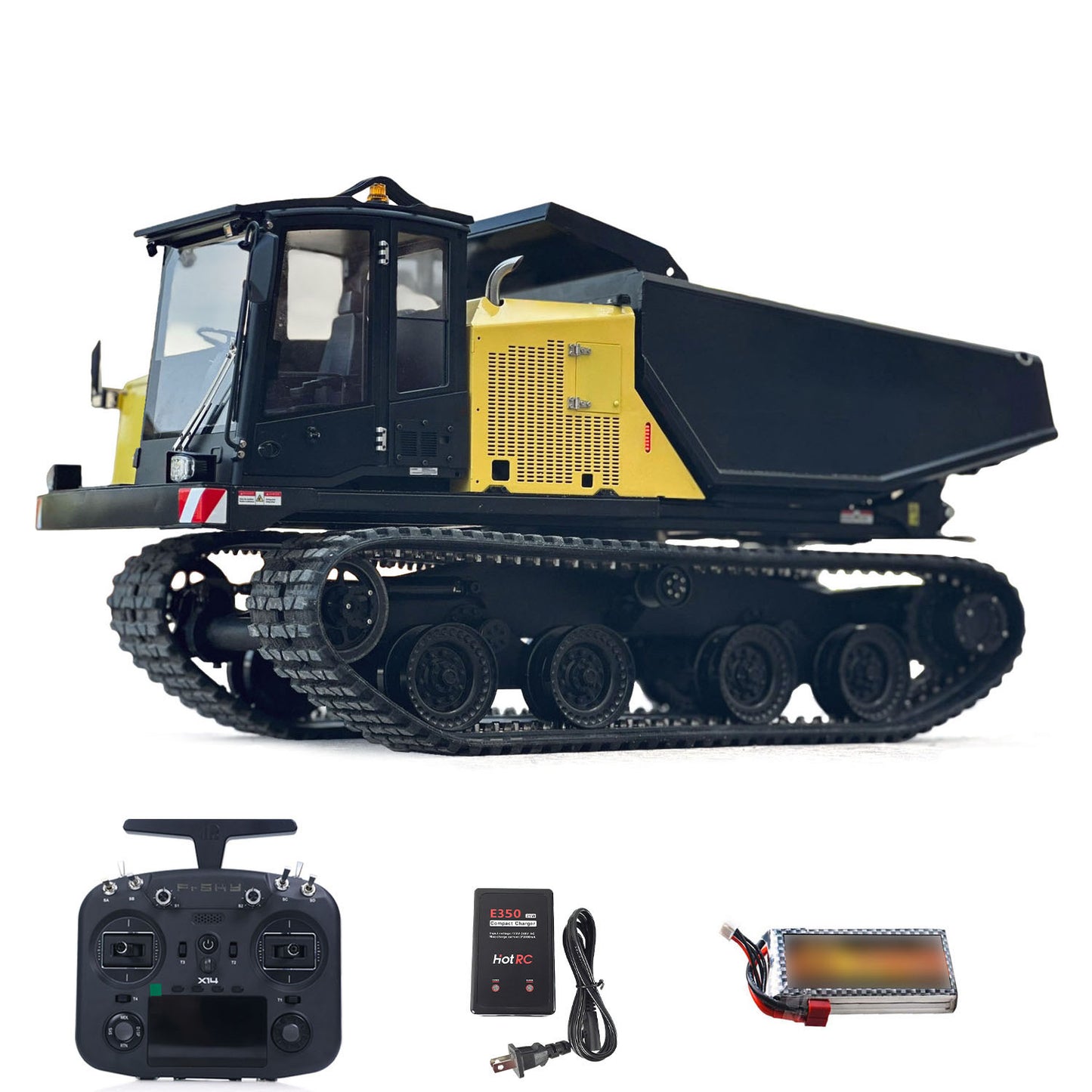Super Frog T14R Panther 1/14 RC Hydraulischer Raupen-Muldenkipper Fernbedienung Metallkettenkipper Baufahrzeuge Frsky X14