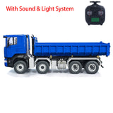 1/14 8x8 RC Hydraulic Full Dump Truck Roll-Off Dumper Trucks 3-speed Transmission Differential Lock Axles Motor Servo ESC
