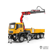 LESU Metal 1/14 RC Hydraulic Crane Truck 8X8 3Speed Remote Control Lorry Model 7CH Valve 6 Outriggers Light Sound Axle Diff Lock