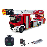 1/14 Remote Control Lift Ladder Fire Truck Electric RC Rescue Vehicle 4x4 Metal Chassis Flysky ST8 Radio Light System Sounds
