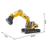 HUINA 1/14 RC Electric Excavator 1535 Remote Control Digger 15CH 2.4G Radio Finished Toy Model Battery Sound Light Effects