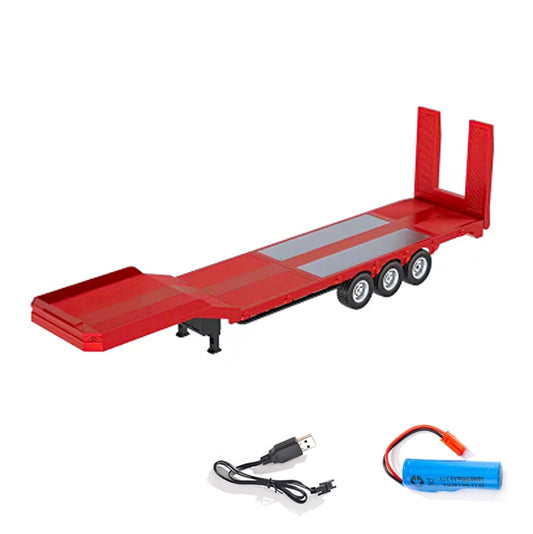 TOUCAN RC HOBBY Fast  Free Shipping 3 Axle Plastic Semi Trailer Flatbed 1502 for 1/18 Remote Control Tractor Truck HUINA 1501 RC Car Model Upgrade Parts