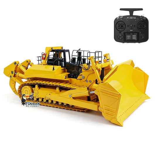 1/14 JDM-Modell D575 Schwerer hydraulischer Bulldozer 575 Lackiert Zusammengebauter Bulldozer Funksteuerung Frsky X14 Sounds Lichtsystem 