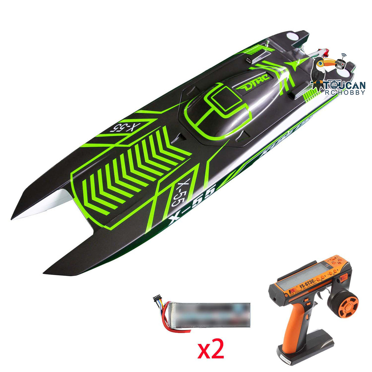 TOUCAN RC HOBBY DTRC X55 Waterproof RC High-speed Racing Boats 130km/h Remote Control Boat Model with Efficient Water Cooling Steering System
