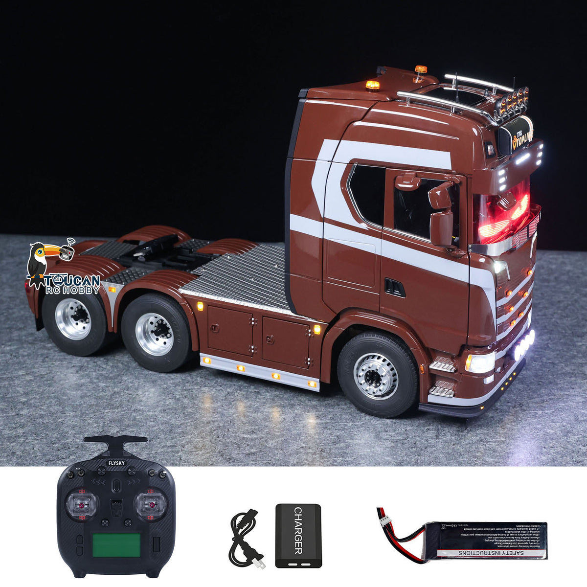 TOUCAN RC HOBBY 1/14 Remote Control Tractor Truck 770S 3Speed 6x2 Metal Chassis Axle Lock RC Lorry Vehicle Flysky ST8 Radio RTR Model