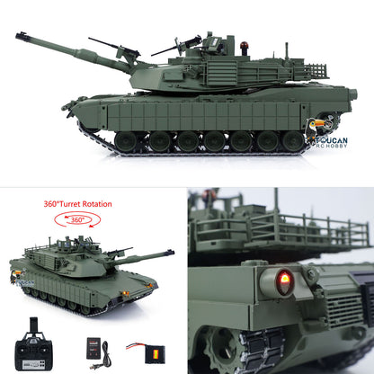 In Stock TUSK I TOUCAN 1:16 Metal M1A2 Abrams RC Tank 360 Turret Rotation IR Barrel Elevation Recoil Dual Smoke Units Electric Periscope