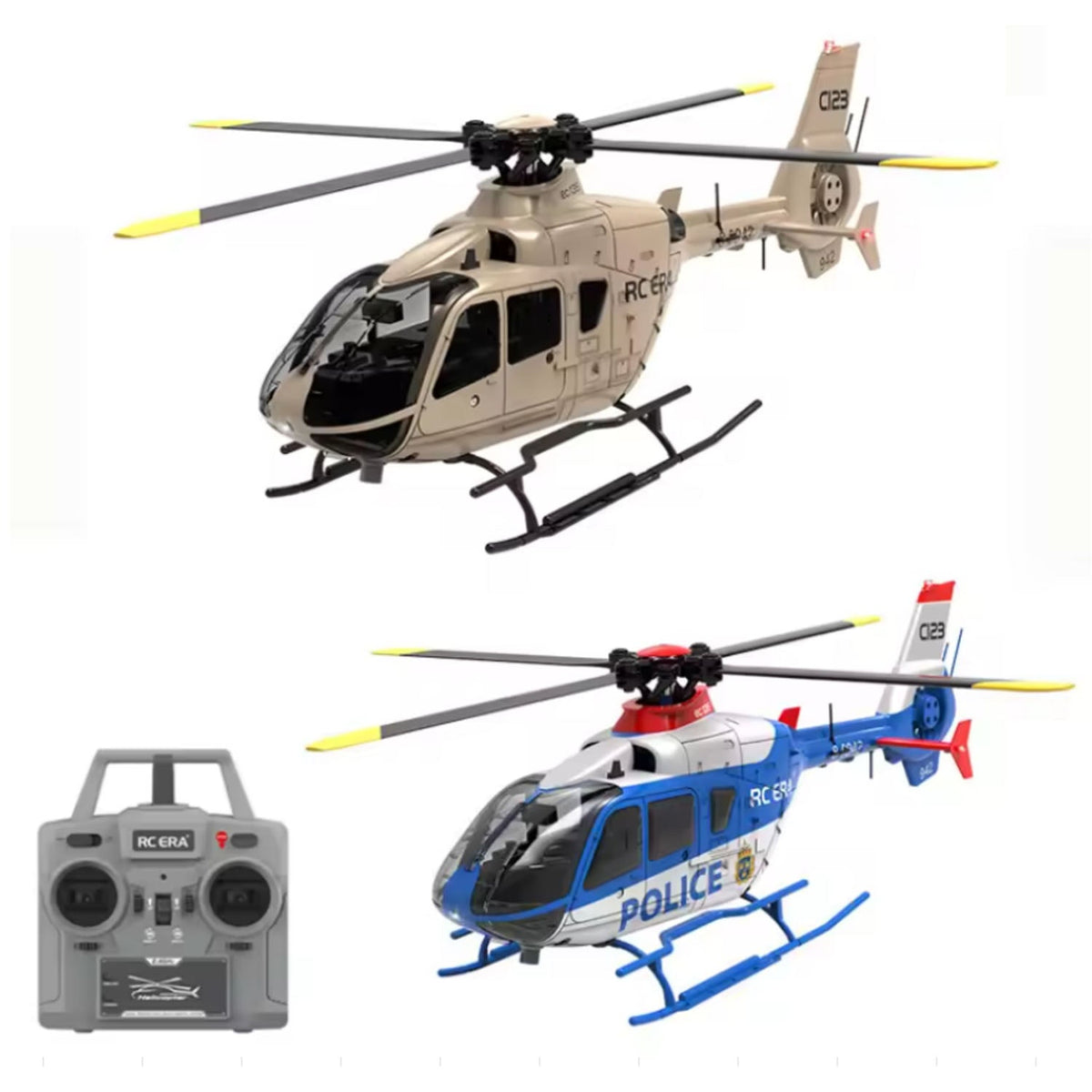 1/36 C123 RC Simulation Hubschrauber Modell EC135 Einzelpaddel Querruder Freies Flugzeug Dual Brushless Direktantrieb 3D Flugzeug Spielzeug