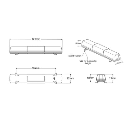 RC-LKW-Teile Kabinenwarnleuchte LED-Lampe für 1/14 Tamiyaya Fernbedienungsauto Emulierte Auto-Hobbymodelle DIY-Zubehör