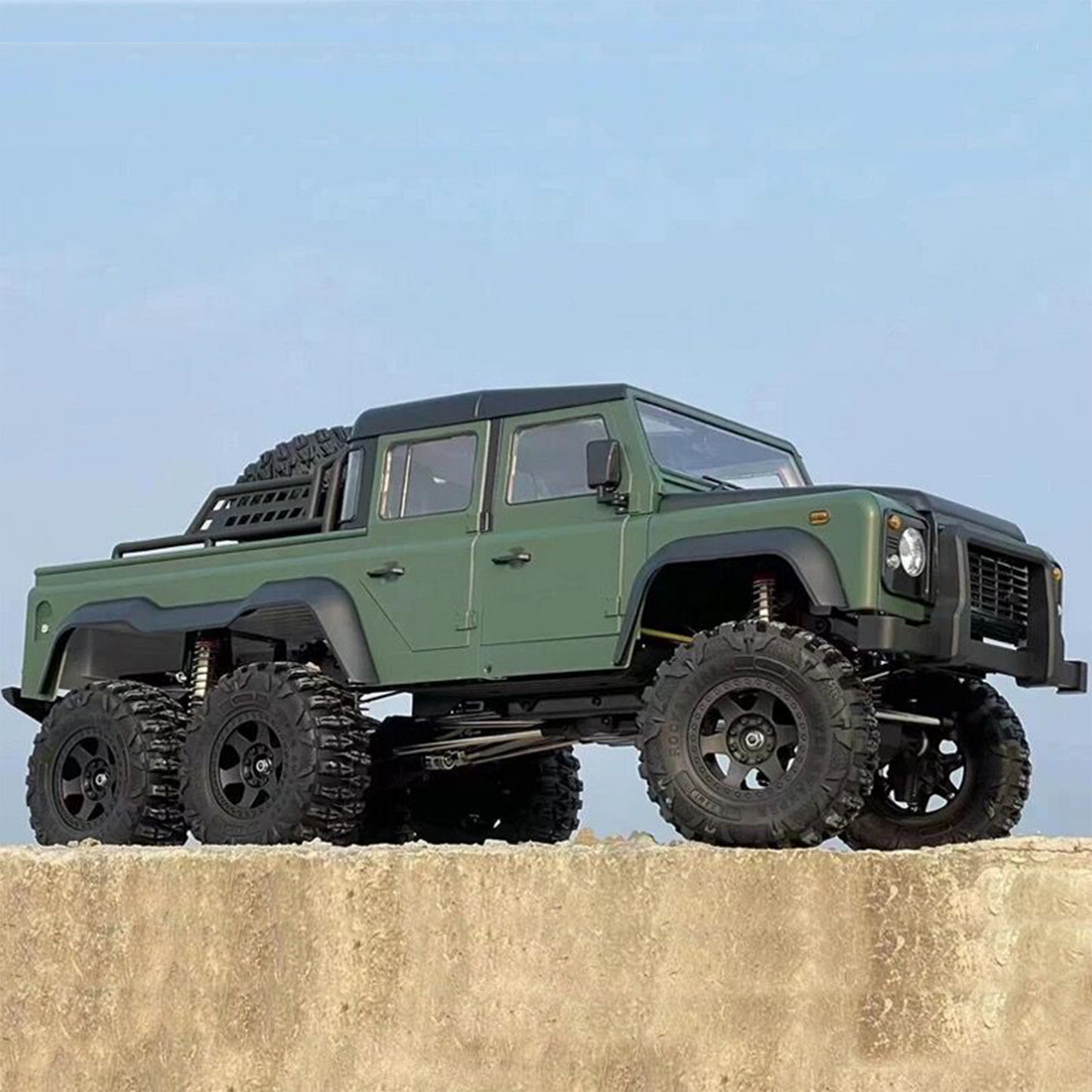 1:10 Off-Road Pickup Truck 6*6 Rock Crawler Lichter Sound Bewegliche Türen 2,4G mit Licht Sound System drei differential schlösser