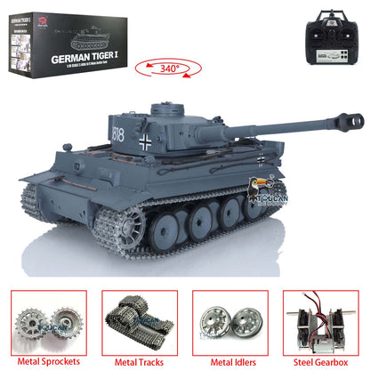 TOUCAN RC HOBBY Fast Free Shipping US Warehouse Henglong Metal 1/16 7.0 Upgraded RTR RC Tank German Tiger I 3818 Metal Tracks Wheels Infrared Combating System BB Shooting Unit