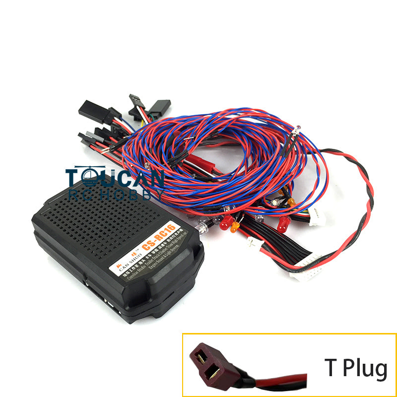 IN Stock CS RC16 2 in 1 Light Sound System Set 1.5 Inches Speaker for 1/14 RC Crawler Tractor Trucks Off-road Vehicle DIY Acceessories