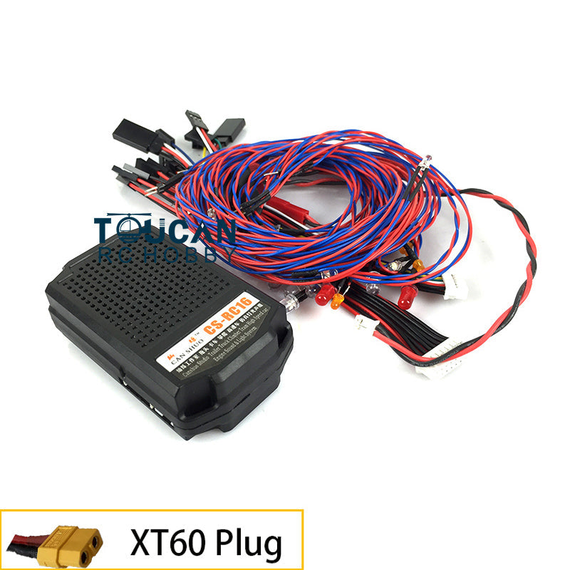 IN Stock CS RC16 2 in 1 Light Sound System Set 1.5 Inches Speaker for 1/14 RC Crawler Tractor Trucks Off-road Vehicle DIY Acceessories