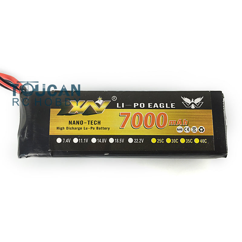 IN Stock 1/16 Henglong 7.4V 7000MAH Lipo Battery With XT60 Charger Plug Balanced Charging Board Electronic Parts For 3818/3819 RC Tank Model