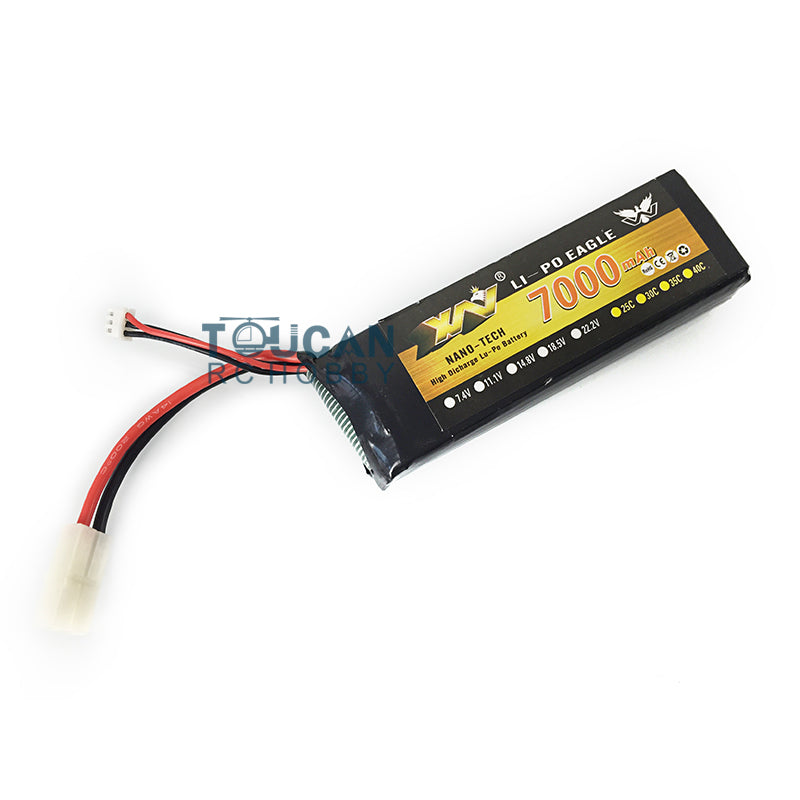 IN Stock 1/16 Henglong 7.4V 7000MAH Lipo Battery With XT60 Charger Plug Balanced Charging Board Electronic Parts For 3818/3819 RC Tank Model