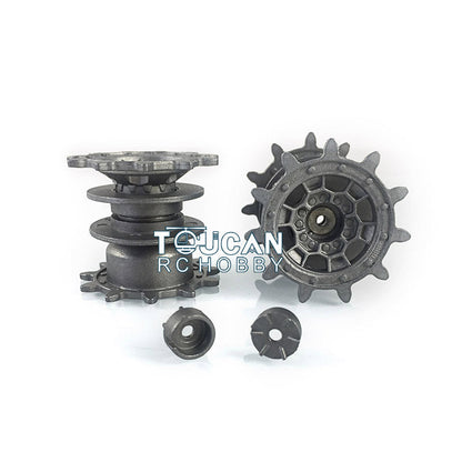 Metal Tracks Sprockets Idlers Adjuster Driving Axle Bearing Suspension Arms Protection Net For HL RC 1/16 3889 Tank Model Parts