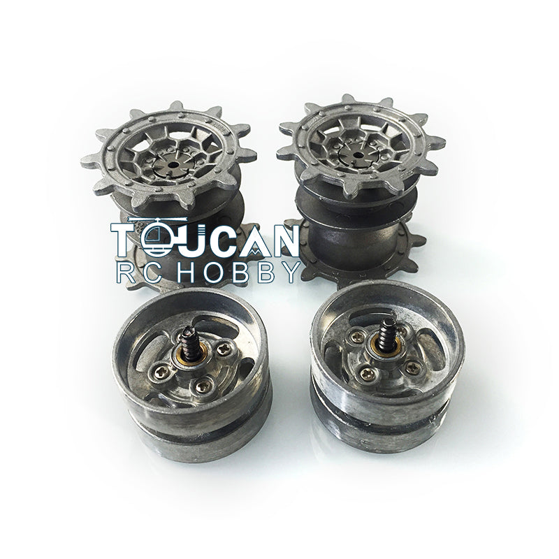 Metal Tracks Sprockets Idlers Adjuster Driving Axle Bearing Suspension Arms Protection Net For HL RC 1/16 3889 Tank Model Parts