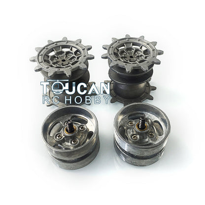 Metal Tracks Sprockets Idlers Adjuster Driving Axle Bearing Suspension Arms Protection Net For HL RC 1/16 3889 Tank Model Parts