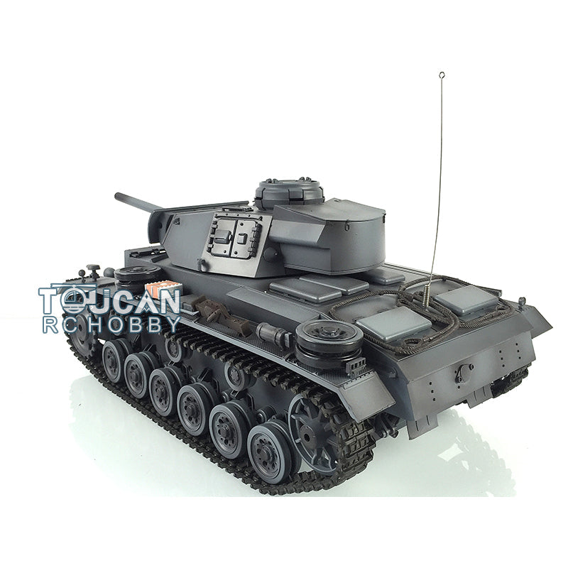 Henglong 1/16 TK7.0 Plastic German Panzer III L 3848 RTR RC Tank Model Infrared System BB Unit Smoke Lights 2 Sounds Metal Barrel