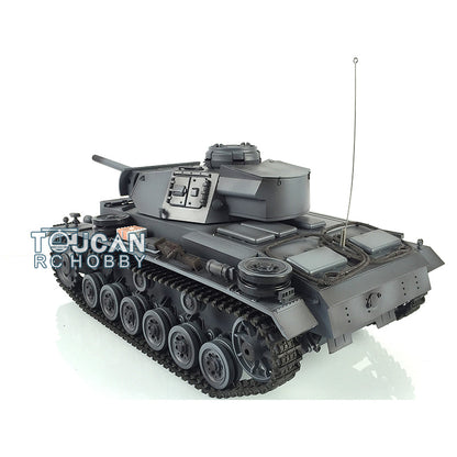 Henglong 1/16 TK7.0 Plastic German Panzer III L 3848 RTR RC Tank Model Infrared System BB Unit Smoke Lights 2 Sounds Metal Barrel