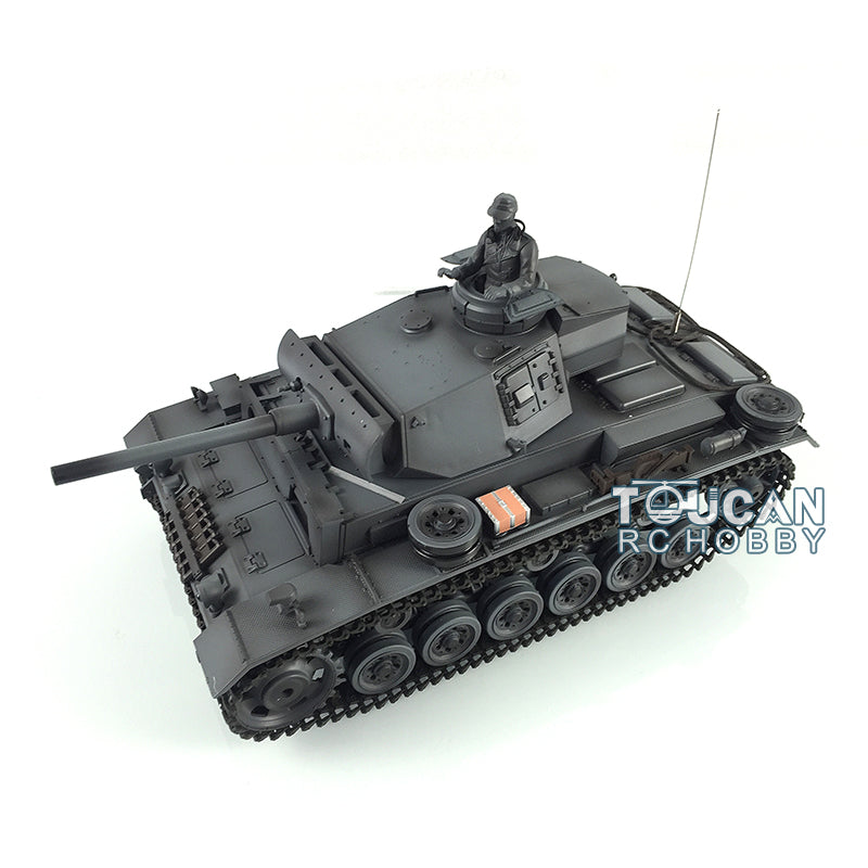 Henglong 1/16 TK7.0 Profession Panzer III L RTR RC Tank 3848 IR BB 360 Degrees Turret Smoke Metal Tracks Sprockets Idlers Road Wheels Gearbox