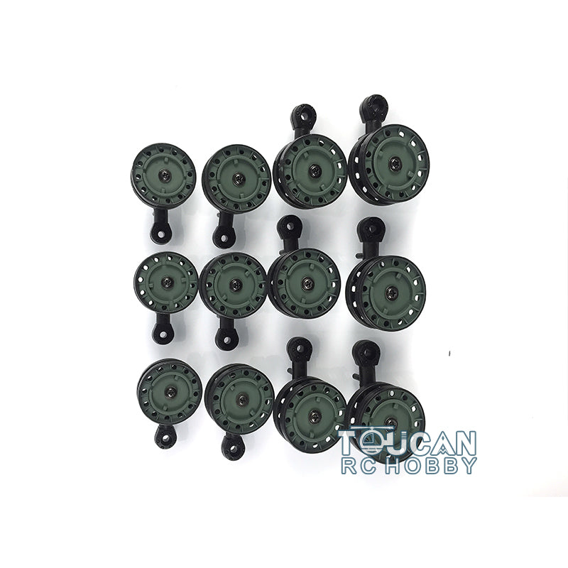 Plastic Tracks Sprockets Road Wheels Idlers Telescopic Barrel Accessories Pack Decal For Henglong DIY 1/16 RC 3878 Tank Model