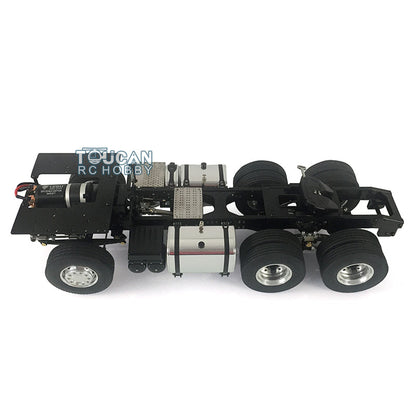 TOUCAN RC HOBBY LESU 1/14 6*4 Metal Chassis for RC Tractor Trailer Truck Model Car W/ Motor Servo Tailight Fender Car shell Rubber Tire