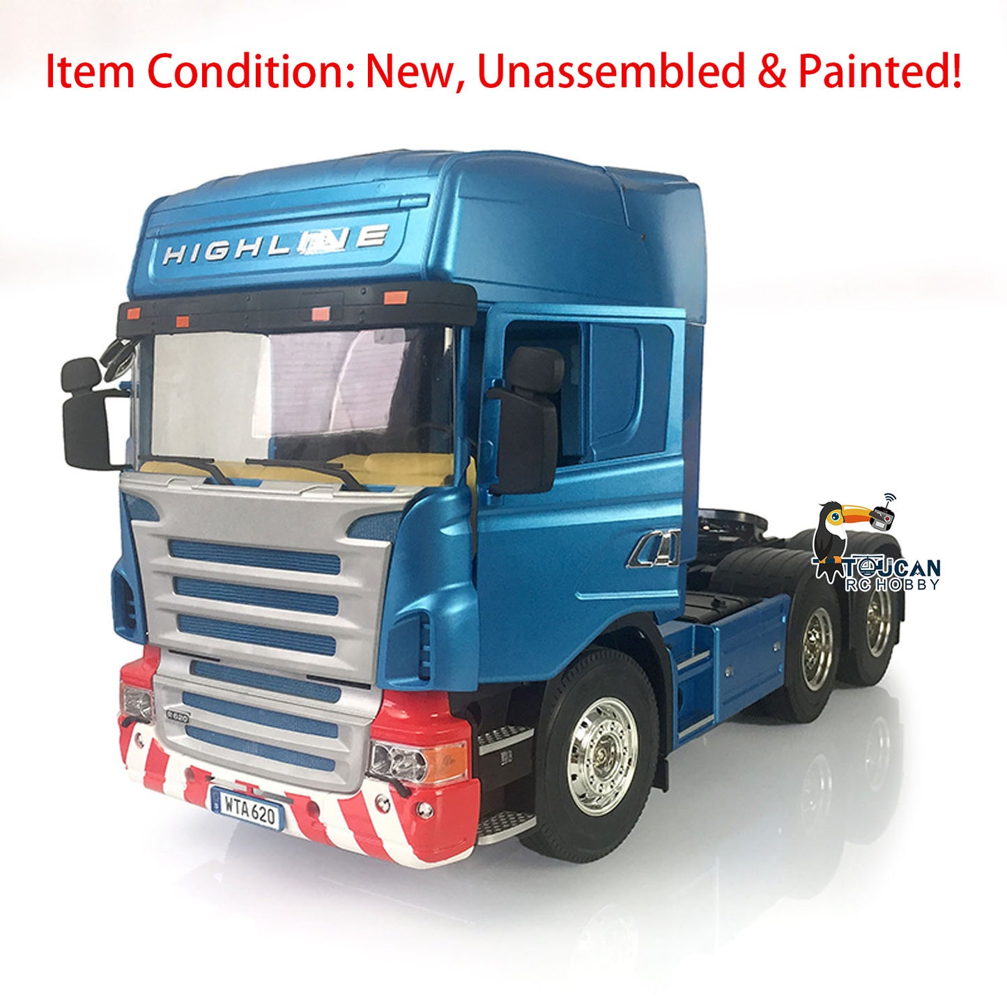 1/14 Toucanrc Highline RC Sattelzugmaschine DIY Automodell Blau lackierter Motor für ferngesteuerte TAMIYA Fahrzeuge