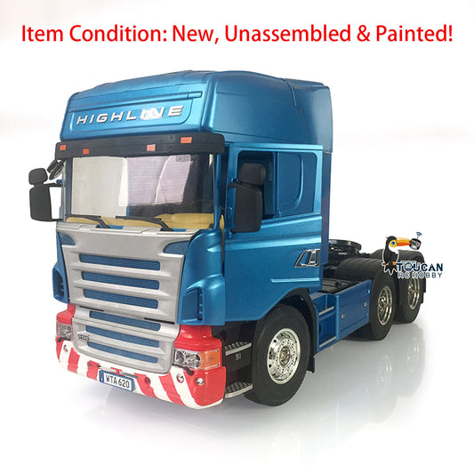 1/14 Toucanrc Highline RC Tractor Truck DIY Car Model Blue Painted Motor for Remote Control Vehicles