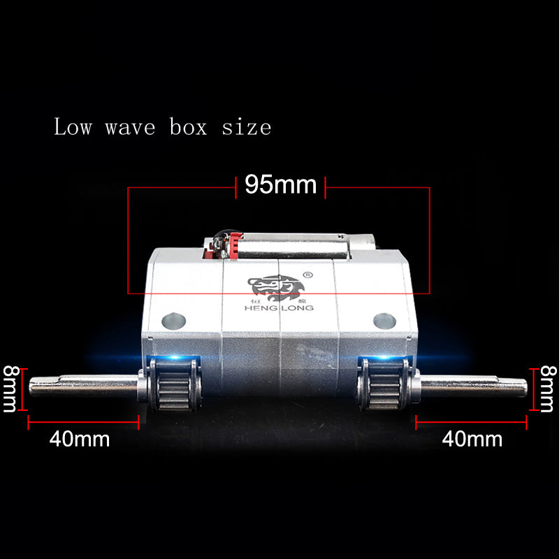 Henglong 1/16 Double Flow CNC Metal Gearbox L65mm 55mm H65mm 60mm With Gear Ratio 1/39 For RC Metal Tank Vehicle Accessory