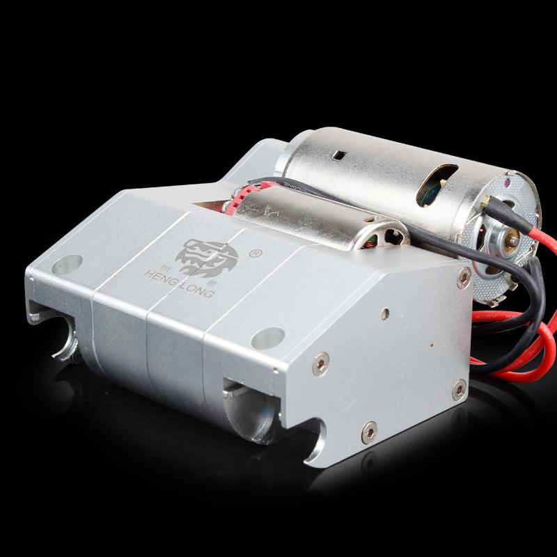 Henglong 1/16 Double Flow CNC Metal Gearbox L65mm 55mm H65mm 60mm With Gear Ratio 1/39 For RC Metal Tank Vehicle Accessory