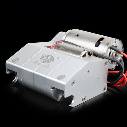 Henglong 1/16 Double Flow CNC Metal Gearbox L65mm 55mm H65mm 60mm With Gear Ratio 1/39 For RC Metal Tank Vehicle Accessory