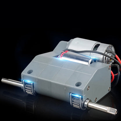 Henglong 1/16 Double Flow Gearbox L65mm H65mm 60mm With Plastic Shell Metal Gears 1/39 Gear Ratio For Customized Metal RC Tank