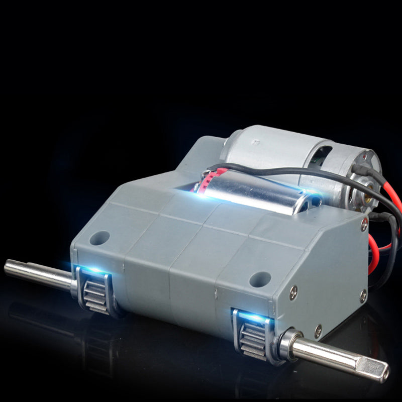 Henglong 1/16 Double Flow Gearbox L65mm H65mm 60mm With Plastic Shell Metal Gears 1/39 Gear Ratio For Customized Metal RC Tank