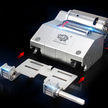 Henglong 1/16 Double Flow CNC Metal Gearbox L65mm 55mm H65mm 60mm With Gear Ratio 1/39 For RC Metal Tank Vehicle Accessory
