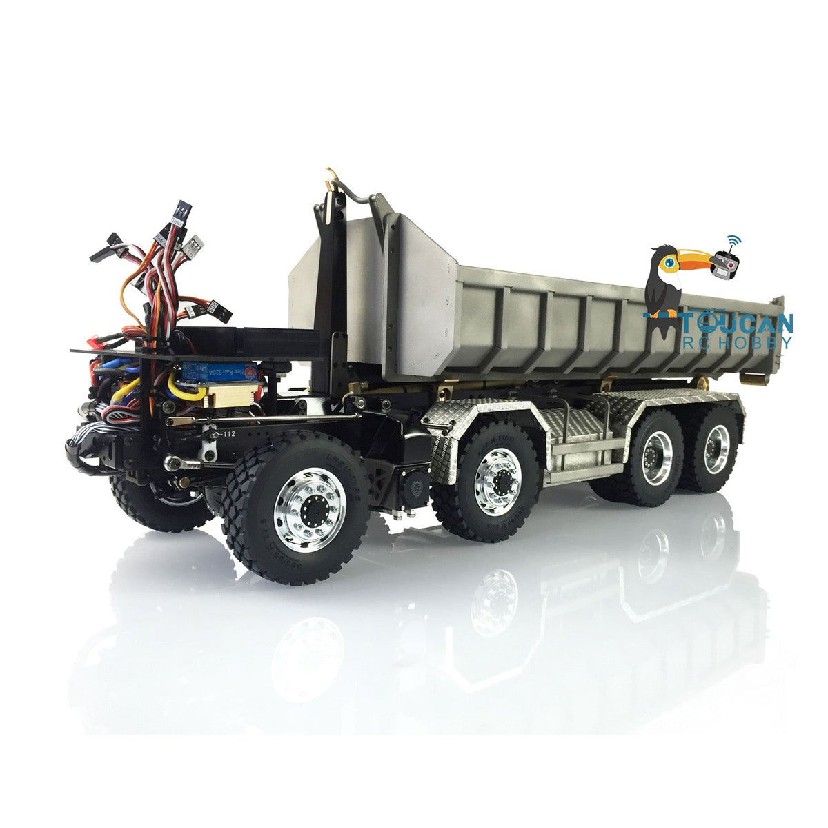 TOUCAN RC HOBBY LESU 1/14 TGS 8*8 RC Hydraulic Dumper Truck Lorry Remote Control Tipper Lights Sound Two Speed ESC Motor 3T Differential Lock Steering Servo