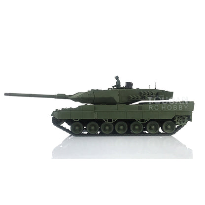 Henglong 1/16 TK7.0 Leopard2A6 RC RTR Panzer 3889 360 Turmlauf Rückstoß Metallketten mit Gummipads Kettenräder Leiträder Laufräder