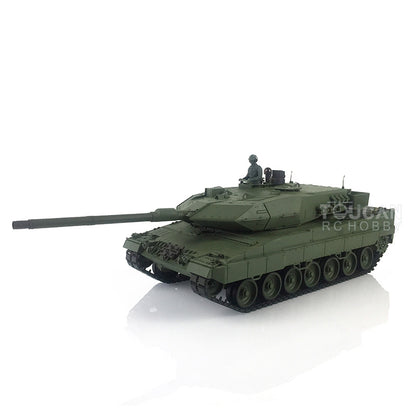 Henglong 1/16 TK7.0 Leopard2A6 RC RTR Panzer 3889 360 Turmlauf Rückstoß Metallketten mit Gummipads Kettenräder Leiträder Laufräder