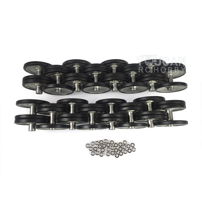 IN Stock Metal Road Wheels With Rims Rubber Tyres 16PCS For Henglong 1/16 Scale 2.4Ghz German Tiger I 3818 Panther 3819 RC Tank Spare Parts