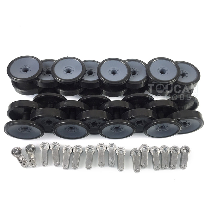 Plastic Tracks Road Wheels Sprockets Idlers Armors Turret Cupola Decoration Decal For Henglong 1/16 German Tiger I 3818/Panther 3819 RC Tank Parts