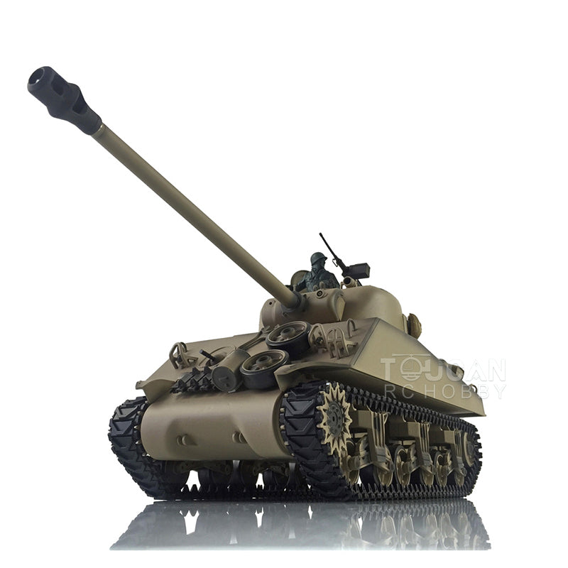 Henglong 2.4G 1/16 TK7.0 Plastic USA M4A3 Sherman 3898 RTR RC Tank with Barrel Recoil BB Infrared Combat Smoke Light Sound Metal Barrel