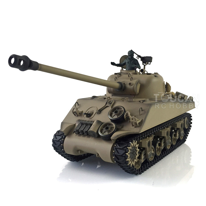 Henglong 1/16 TK7.0 3898 USA M4A3 Sherman RTR RC Tank Barrel Recoil Smoke 360 Degrees Turret BB IR Metal Tracks Gearbox Drive Idler Wheels