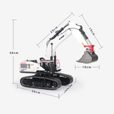 1/14 HUINA RC Metal Excavator Model Toys 1594 Radio Control Digger Light Sound Battery