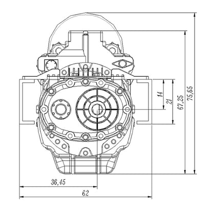 JDM Automatisches stufenloses Getriebe mit gebürstetem Motor für RC-Sattelzugwagen im Maßstab 1:14, TAMIYA LESU, Fernbedienungsmodell