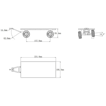 1/14 metall Anhänger für RC Hydraulische Gabelstapler DIY TAMIYA LESU Modell Radio Gesteuert Fahrzeuge Spielzeug